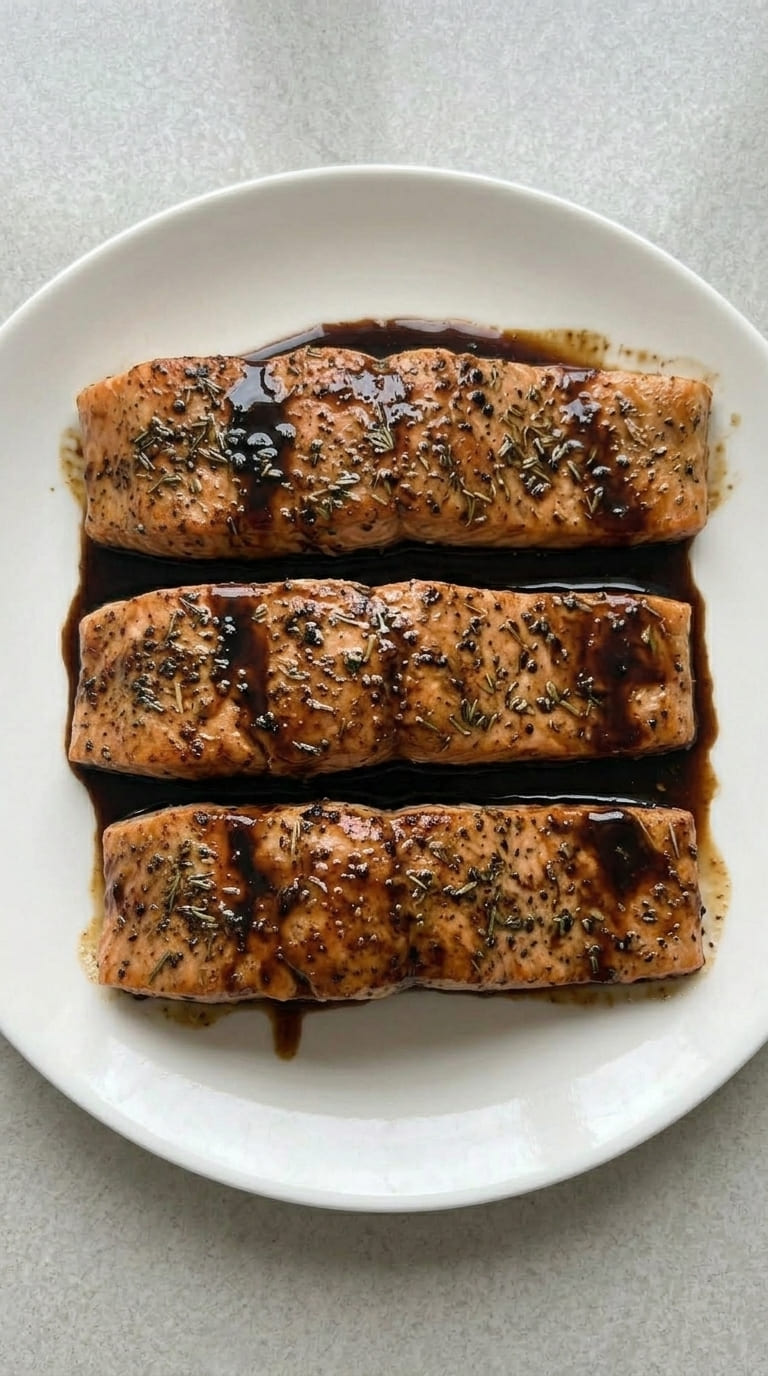 Juicy Salmon with a Sweet Balsamic Glaze