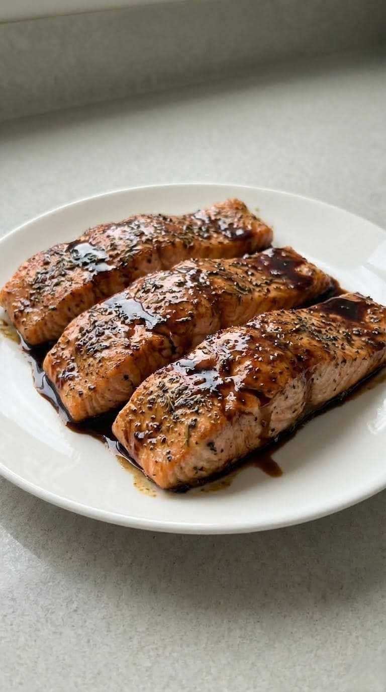 Juicy Salmon with a Sweet Balsamic Glaze