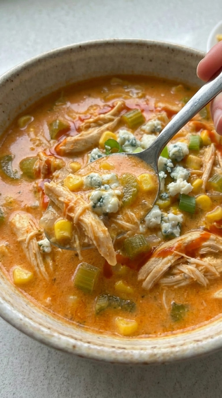 Easy Buffalo Chicken Soup – Spicy, Creamy & Comforting