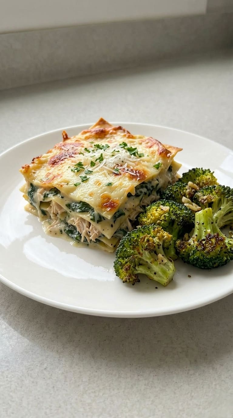 Chicken Spinach Lasagna – Creamy, Cheesy & Delicious