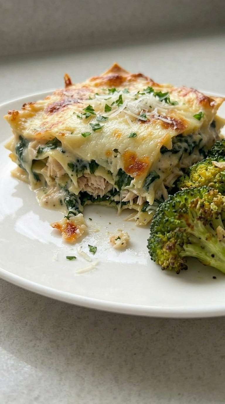 Chicken Spinach Lasagna – Creamy, Cheesy & Delicious