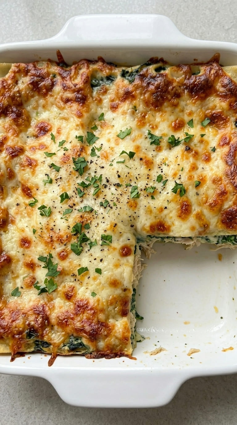 Chicken Spinach Lasagna – Creamy, Cheesy & Delicious