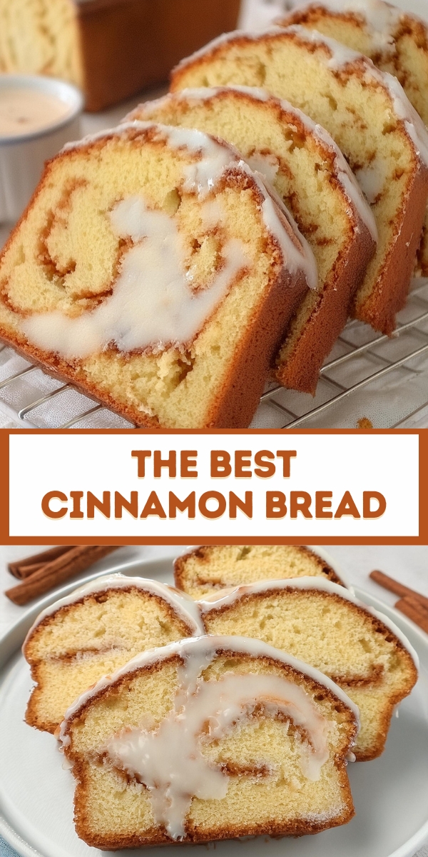 Homemade cinnamon bread with a golden crust and a soft, fluffy interior swirled with a rich cinnamon-sugar mixture. This delightful loaf is perfect for breakfast, snacks, or dessert, offering a comforting blend of warm spices and sweet flavors. Enjoy it toasted with butter, or as a base for French toast, making it a versatile and delicious treat for any occasion.