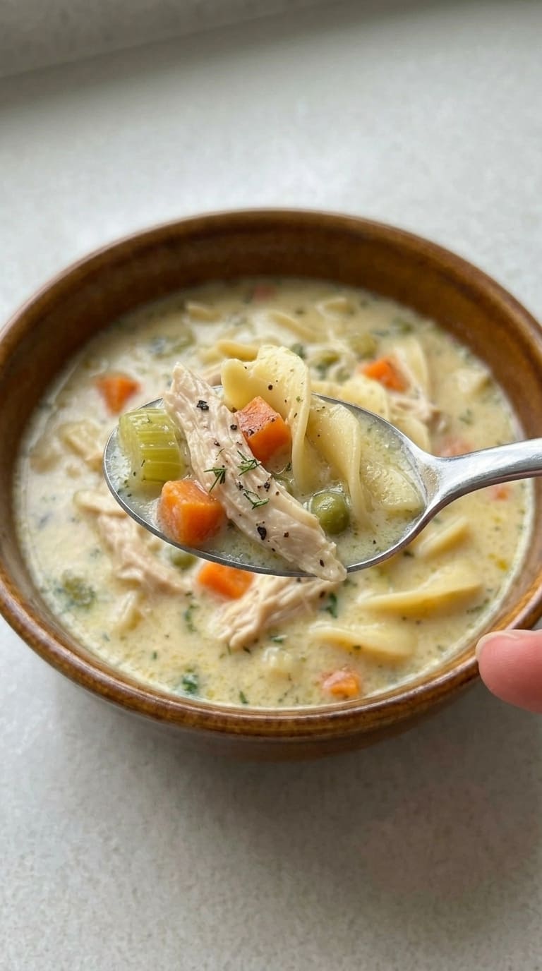 Homemade Creamy Chicken Noodle Soup – Perfect Comfort Food