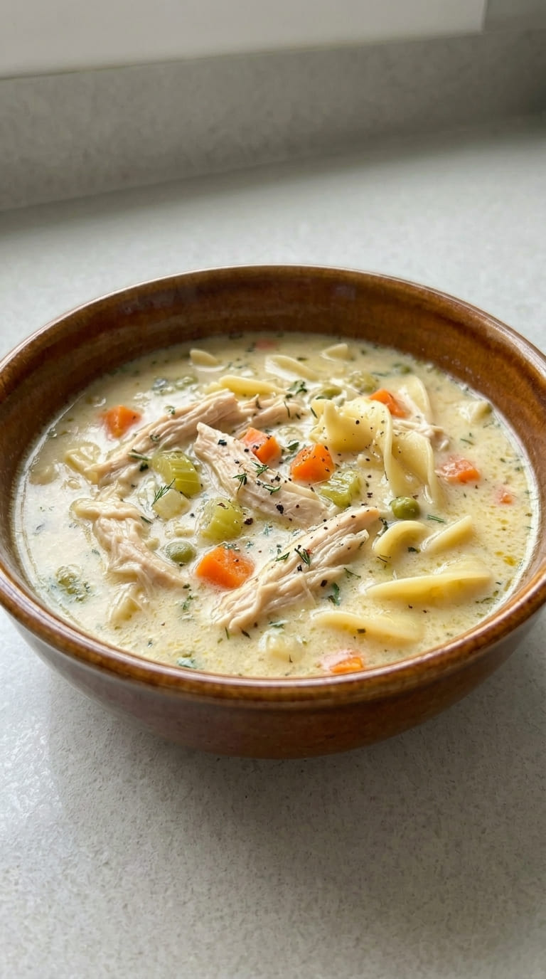 Homemade Creamy Chicken Noodle Soup – Perfect Comfort Food