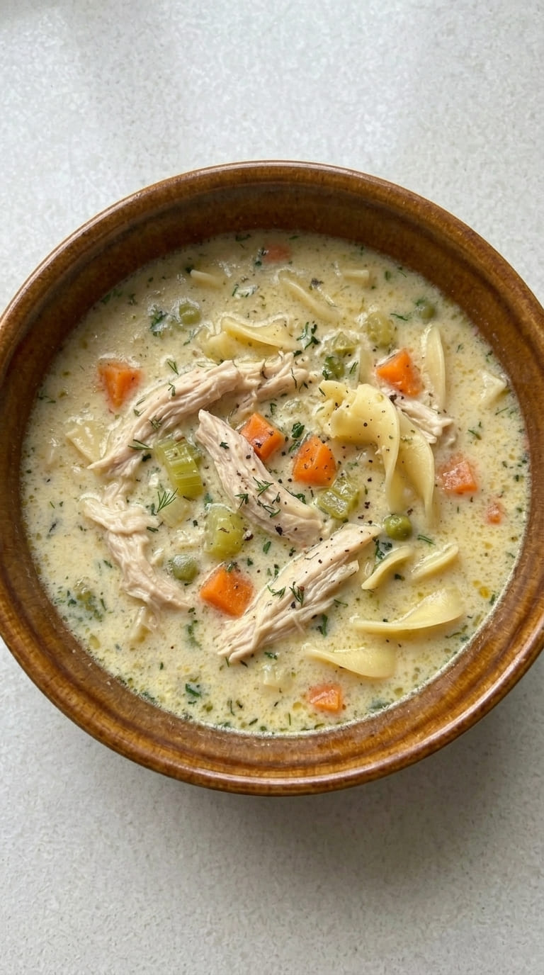Homemade Creamy Chicken Noodle Soup – Perfect Comfort Food