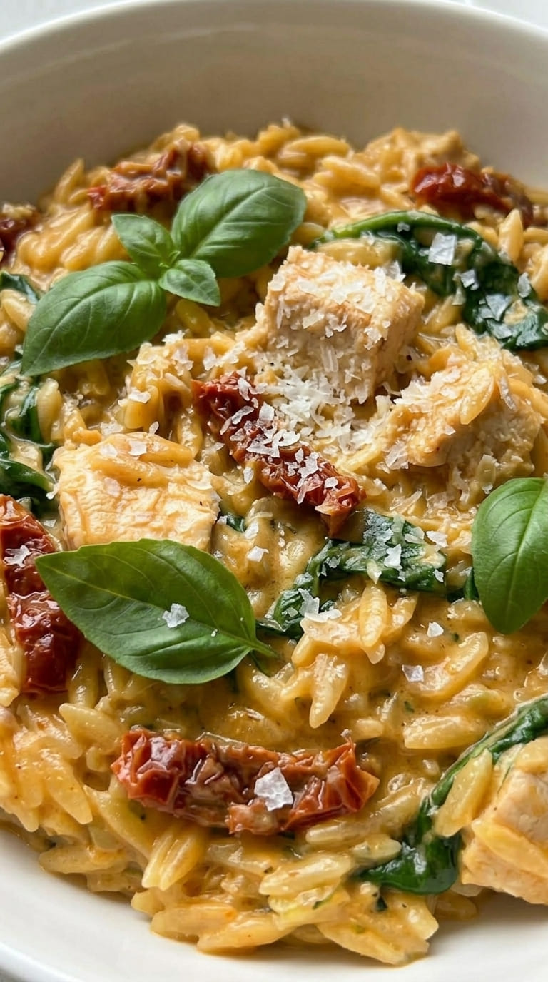 Creamy Tuscan Orzo – Perfect One Pot Dinner