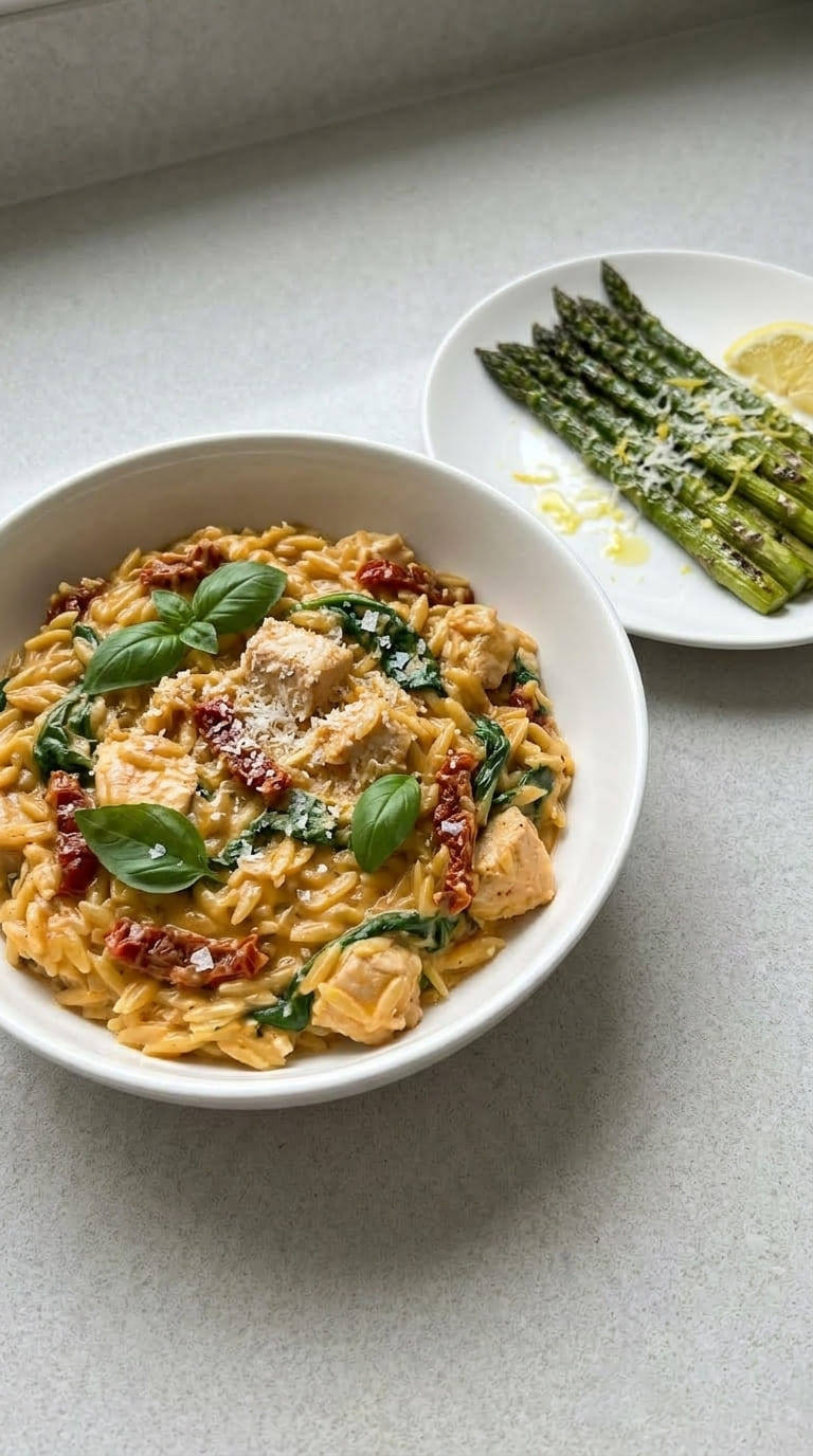 Creamy Tuscan Orzo – Perfect One Pot Dinner