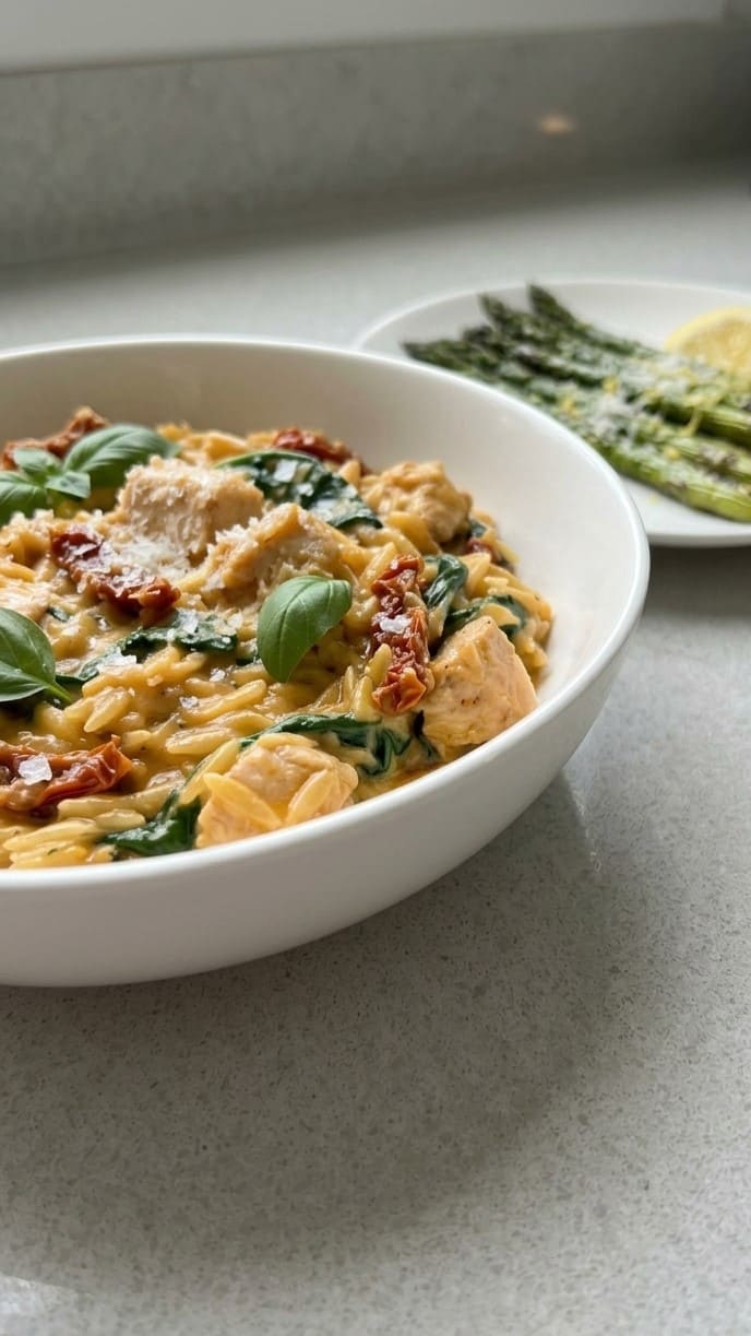 Creamy Tuscan Orzo – Perfect One Pot Dinner