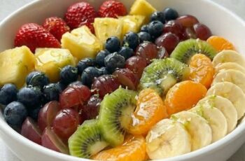 Fresh Rainbow Fruit Salad with Honey Lime Dressing