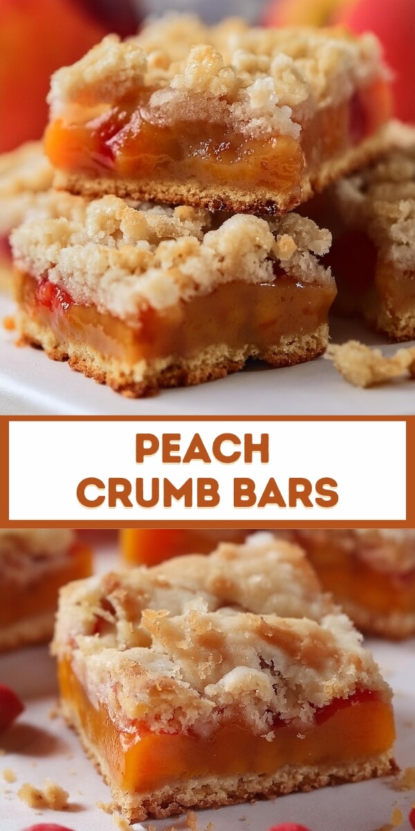 Capture the essence of summer with these irresistible Peach Crumb Bars. Imagine biting into a layer of juicy, sweet peaches nestled between a buttery shortbread crust and a golden, crumbly topping. These bars are the perfect way to showcase the vibrant flavor of fresh peaches, offering a delightful combination of textures and tastes in every bite.