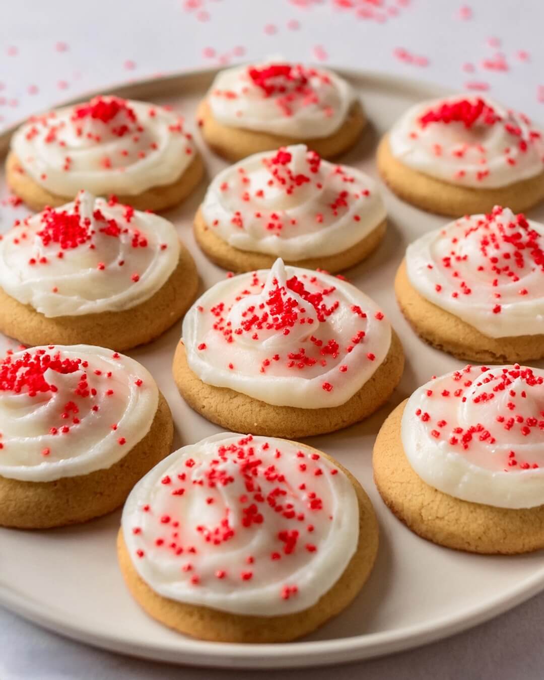 Freshly baked Peppermint Cookies with a cool mint flavor and a touch of sweetness. These are the perfect addition to your holiday dessert table!
