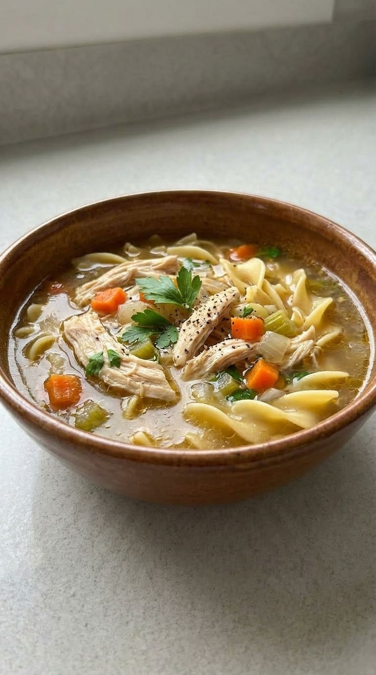 Slow Cooker Chicken Noodle Soup – Set It & Forget It Dinner