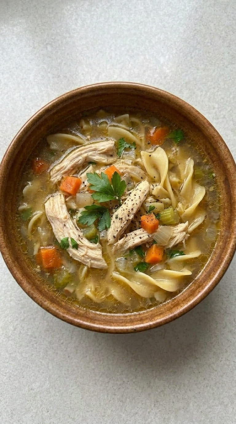 Slow Cooker Chicken Noodle Soup – Set It & Forget It Dinner
