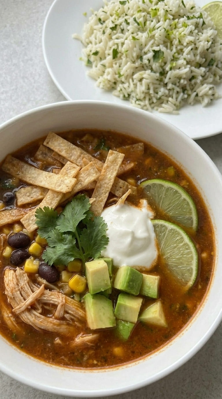 Easy Slow Cooker Chicken Tortilla Soup – Bold, Cozy & Flavor Packed
