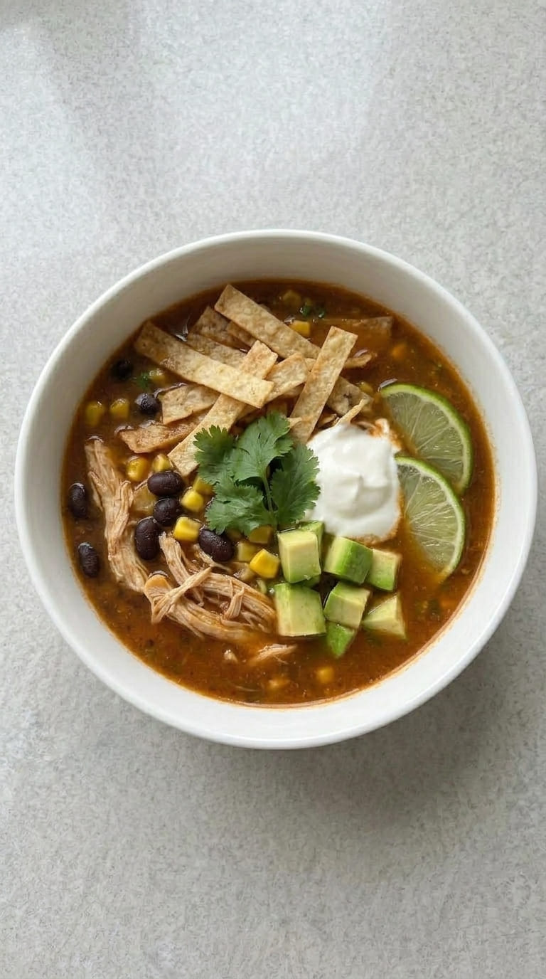 Easy Slow Cooker Chicken Tortilla Soup – Bold, Cozy & Flavor Packed