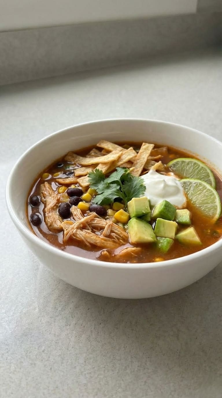 Easy Slow Cooker Chicken Tortilla Soup – Bold, Cozy & Flavor Packed