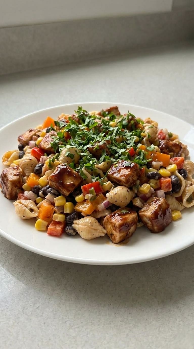 Sweet and Smoky BBQ Chicken Pasta Salad Perfection