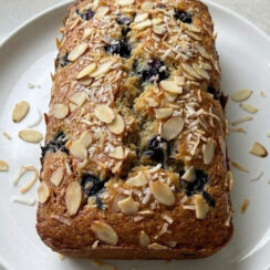 Soft and Fluffy Banana Bread with Juicy Blueberries