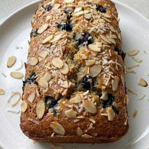 Soft and Fluffy Banana Bread with Juicy Blueberries