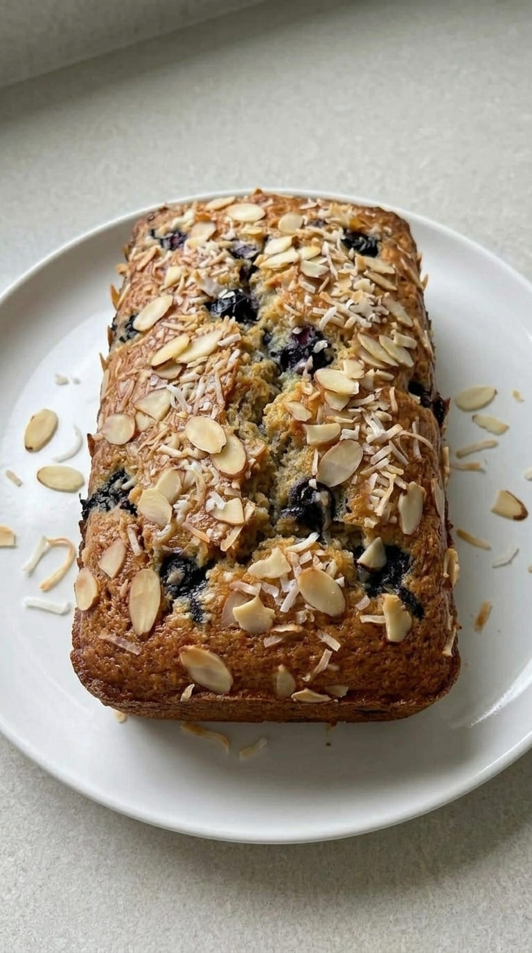 Soft and Fluffy Banana Bread with Juicy Blueberries