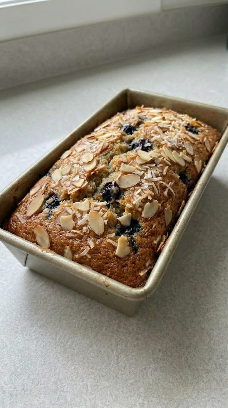Soft and Fluffy Banana Bread with Juicy Blueberries