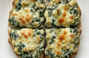 Loaded Spinach Artichoke Bread with Gooey Cheese
