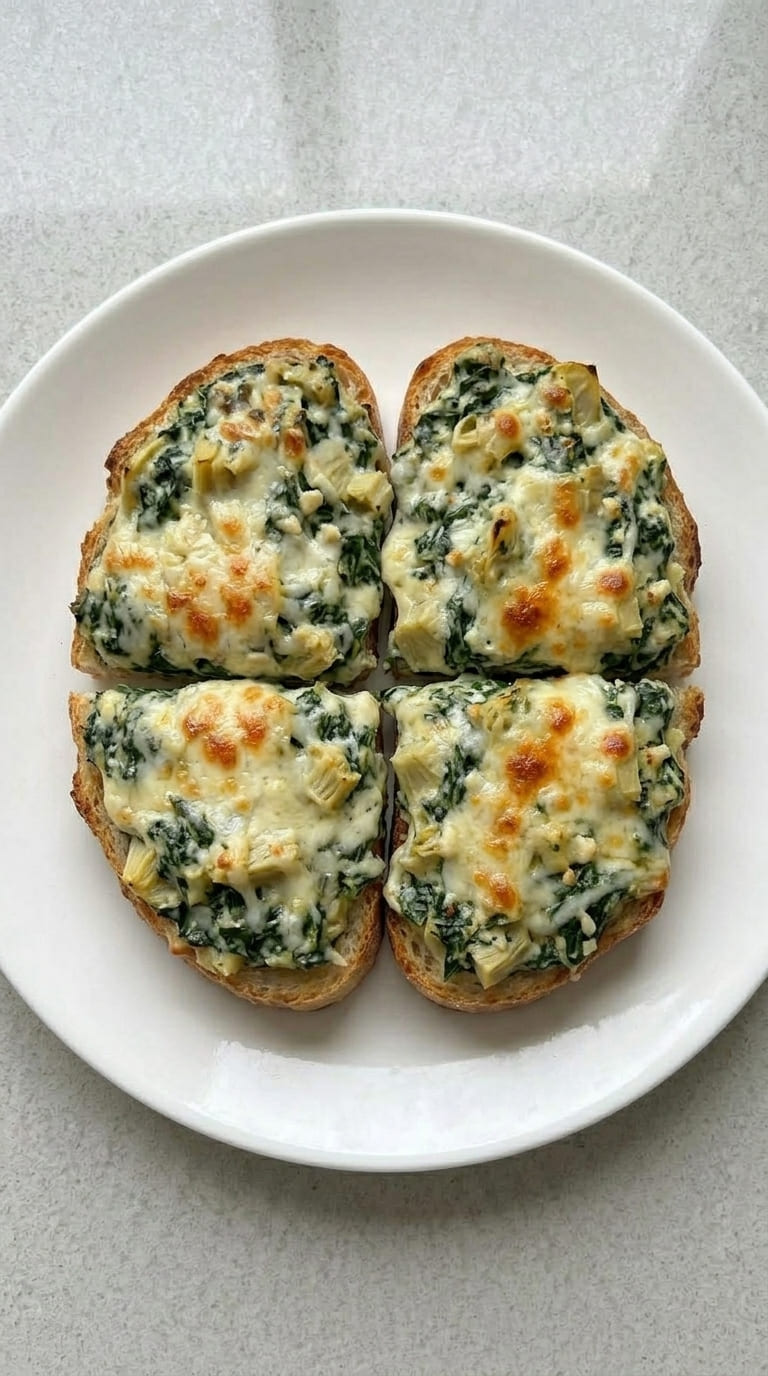Loaded Spinach Artichoke Bread with Gooey Cheese