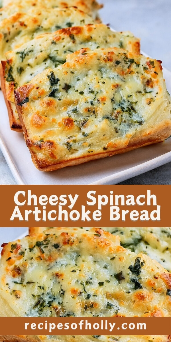 warm, crusty bread topped with a creamy, cheesy spinach and artichoke mixture, baked to golden perfection. This dish combines the best of both worlds – the irresistible flavors of spinach artichoke dip and the comforting crunch of fresh bread. It’s a guaranteed hit for parties, game nights, or simply as a delightful snack.