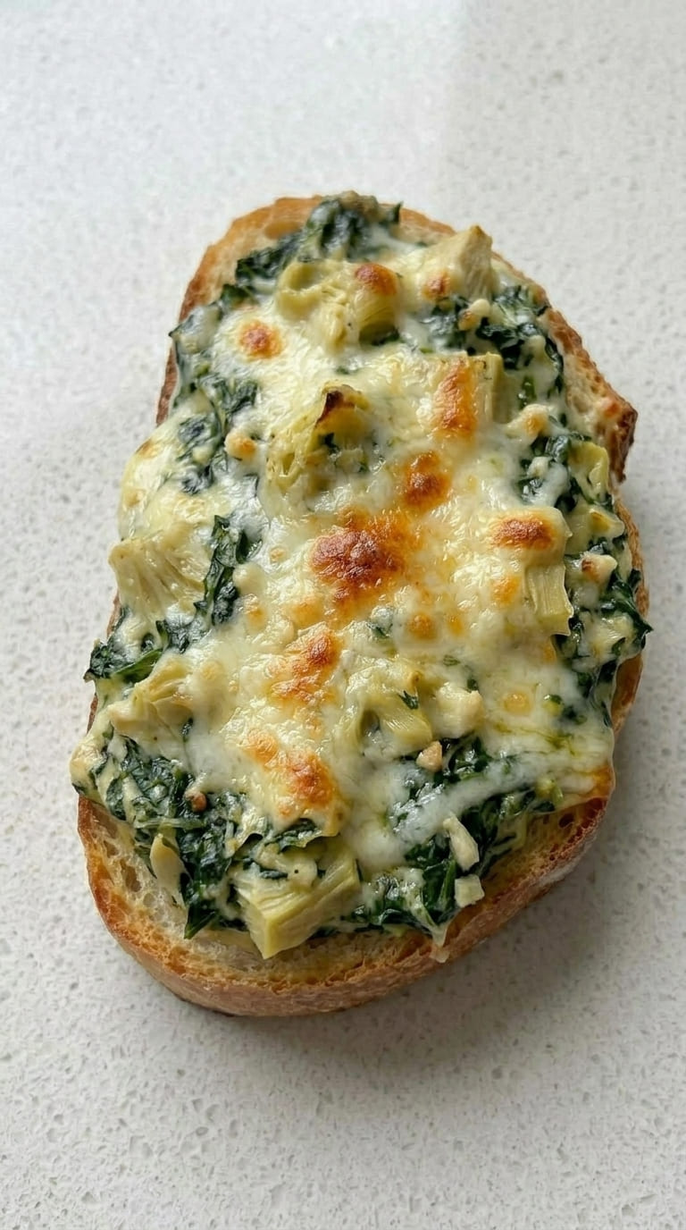 Loaded Spinach Artichoke Bread with Gooey Cheese