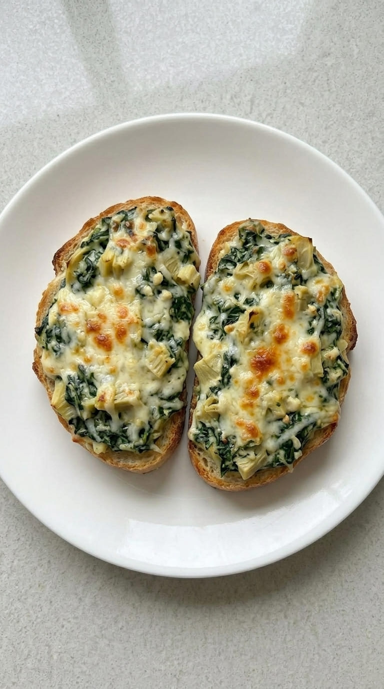 Loaded Spinach Artichoke Bread with Gooey Cheese