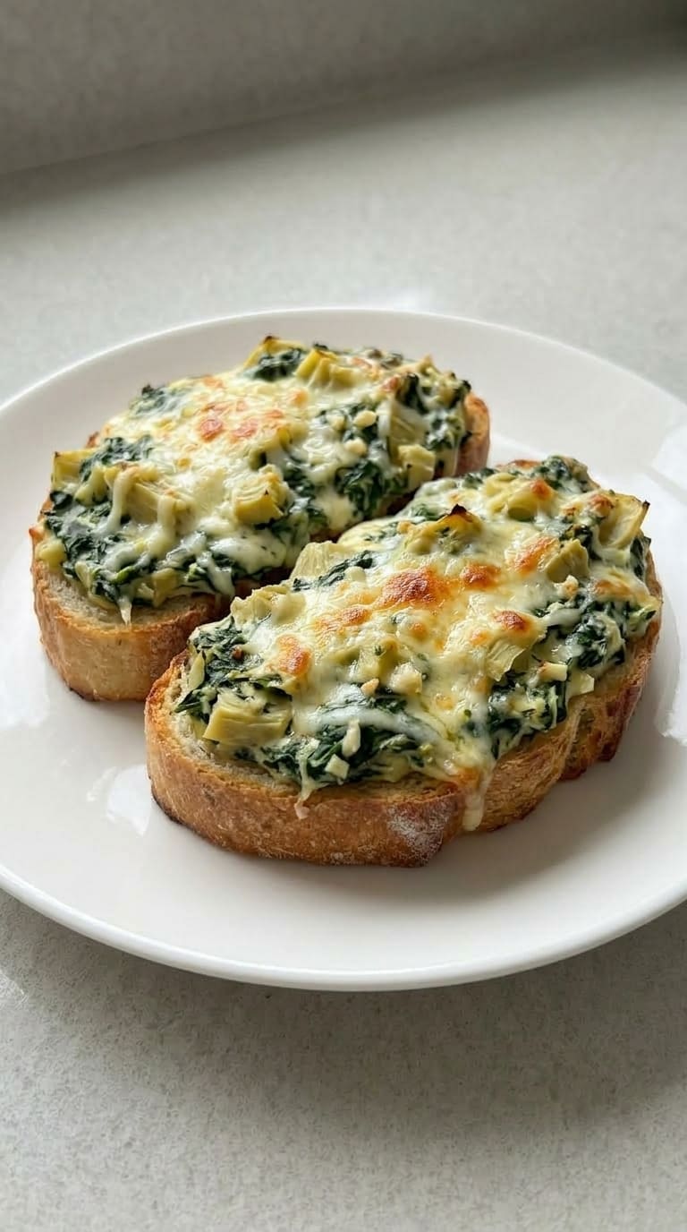 Loaded Spinach Artichoke Bread with Gooey Cheese