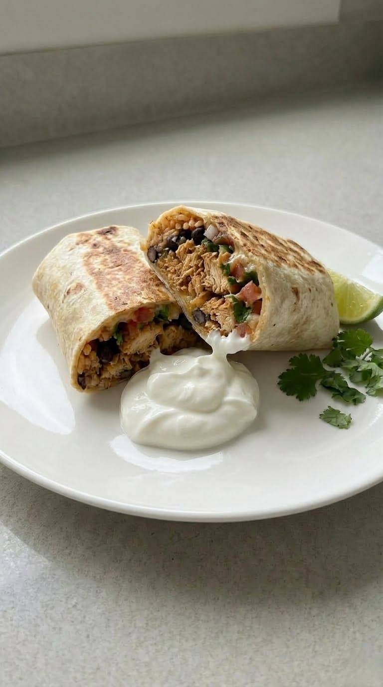 Juicy Chicken Burrito Wrapped with All the Good Stuff