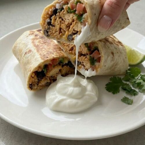 Juicy Chicken Burrito Wrapped with All the Good Stuff