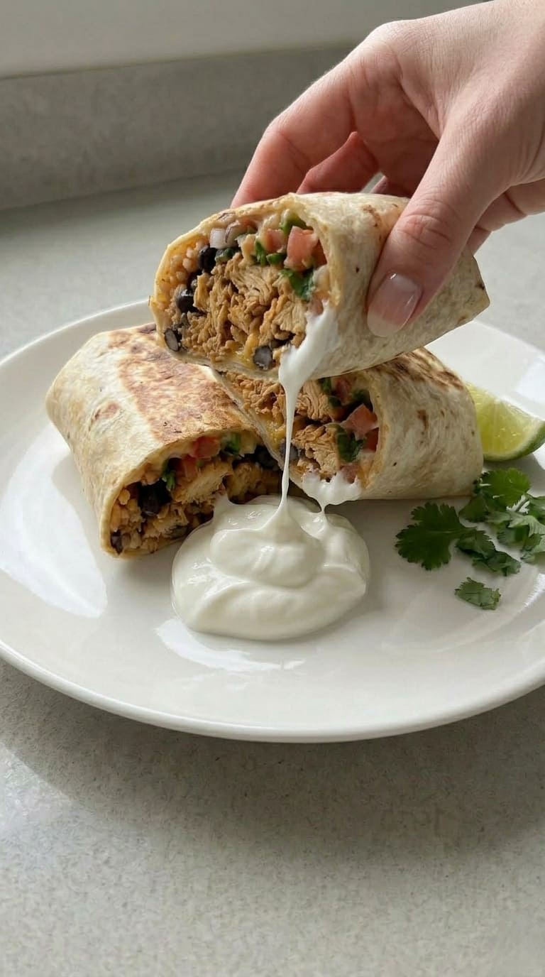 Juicy Chicken Burrito Wrapped with All the Good Stuff