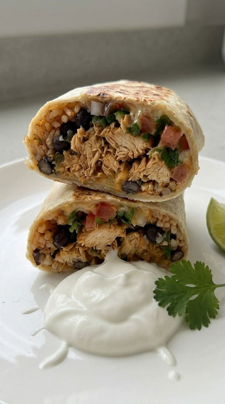 Juicy Chicken Burrito Wrapped with All the Good Stuff