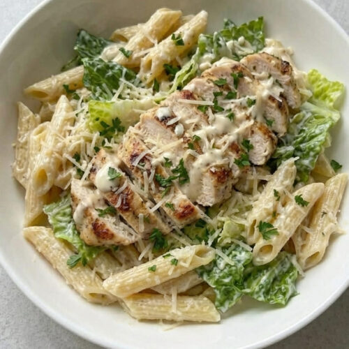 Easy Chicken Caesar Pasta Salad for Lunch or Dinner