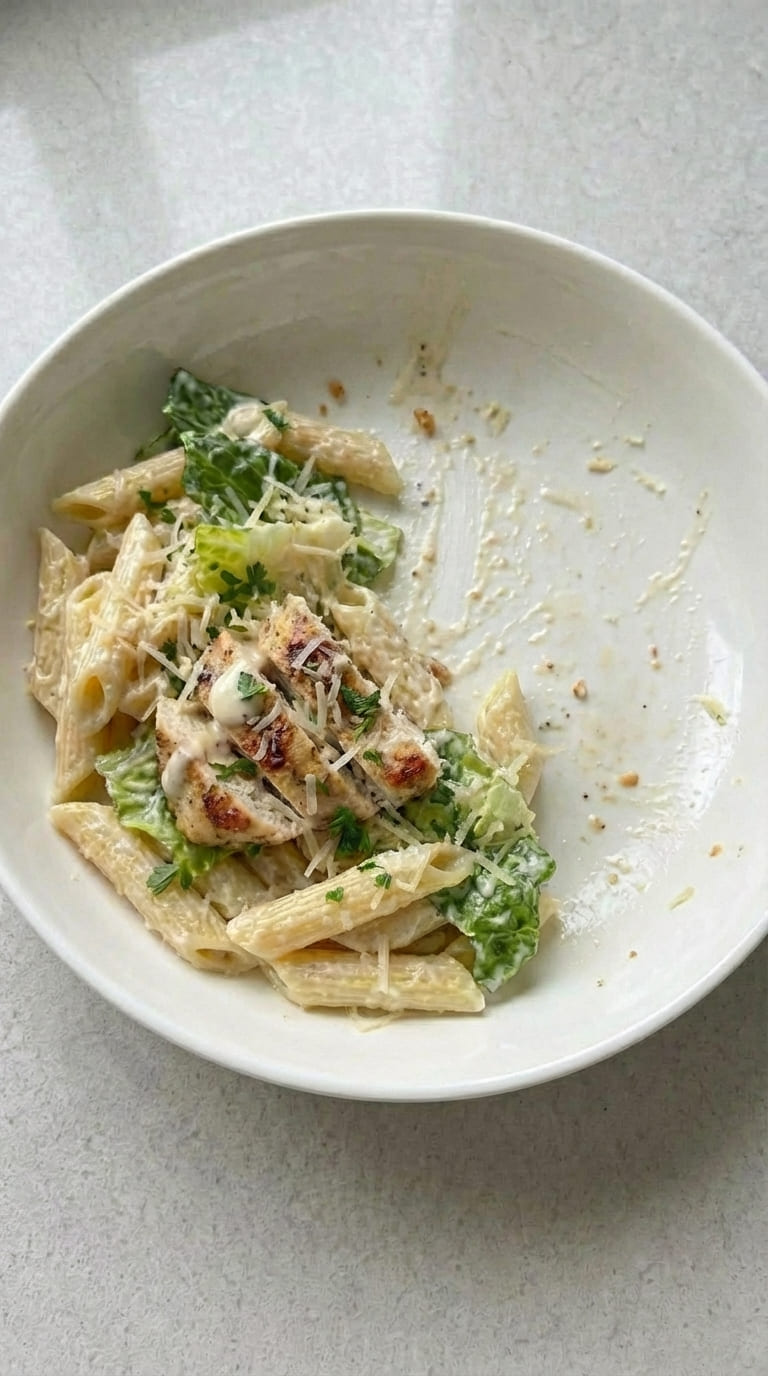 Easy Chicken Caesar Pasta Salad for Lunch or Dinner
