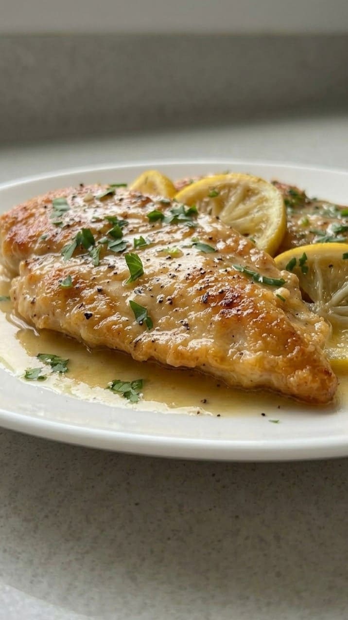 Crispy Chicken Francese in Bright Lemon Sauce