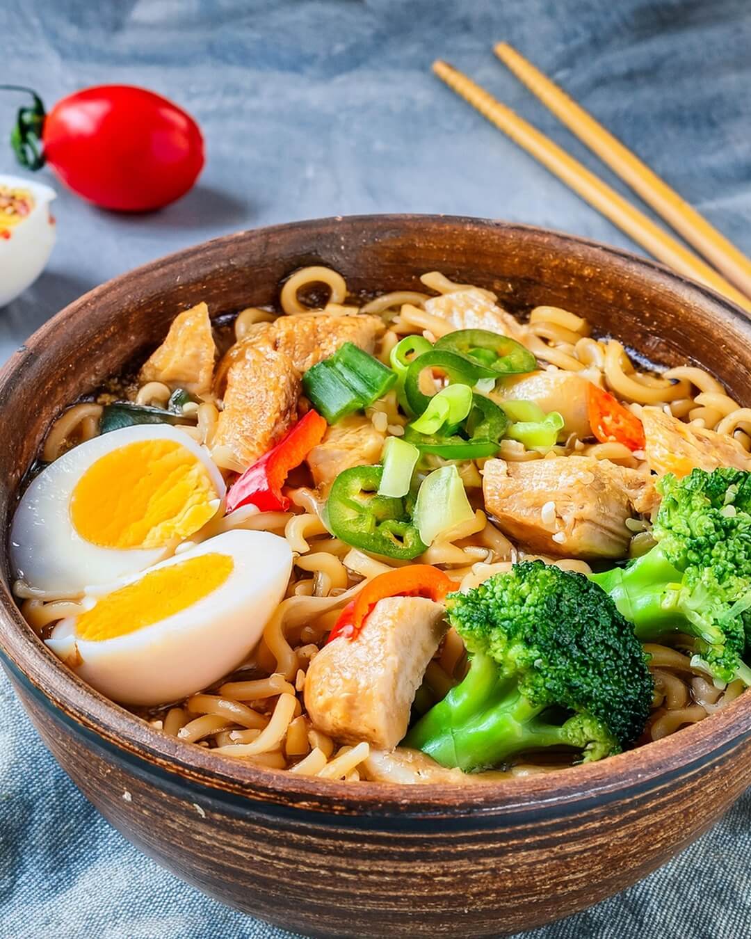 Whenever you're craving a comforting and flavorful meal, this Chicken Ramen features tender noodles, savory broth, and succulent chicken, creating a warm and satisfying dish perfect for any time.