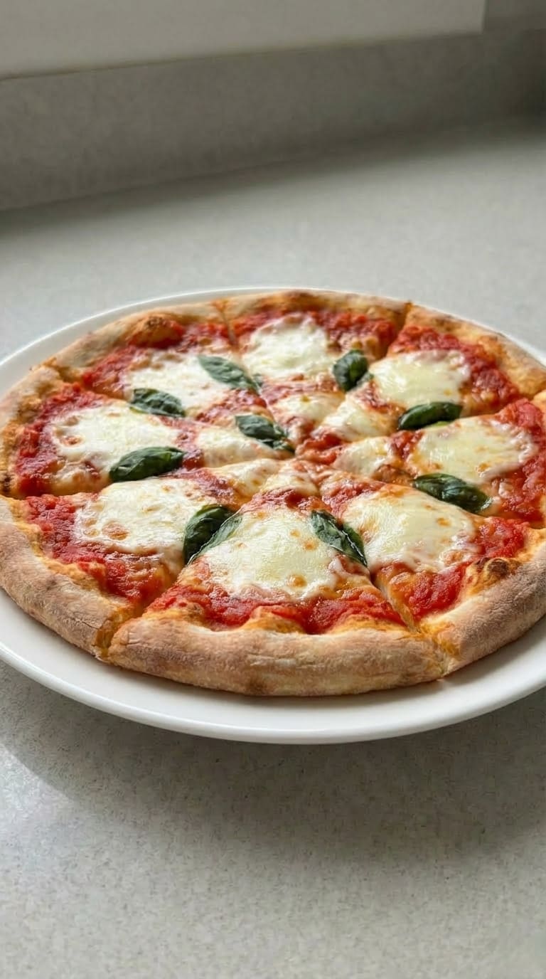 Classic Margherita Pizza with Perfect Crispy Crust