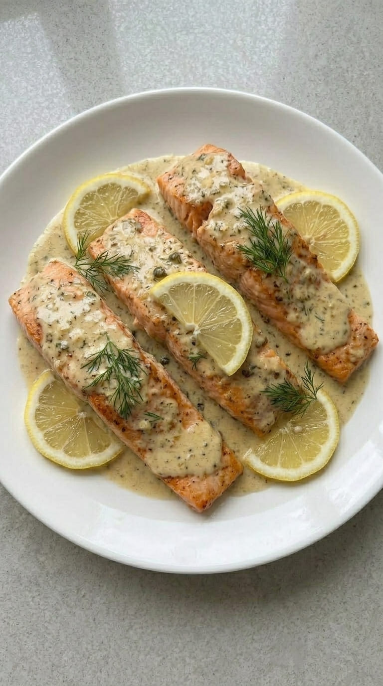 Restaurant-Style Salmon with Garlic Dijon Cream Sauce