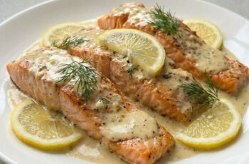Restaurant-Style Salmon with Garlic Dijon Cream Sauce