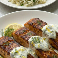 Healthy Spiced Salmon with Tangy Yogurt Sauce