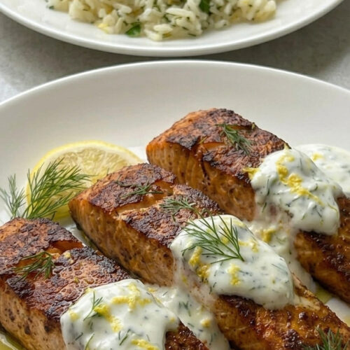Healthy Spiced Salmon with Tangy Yogurt Sauce