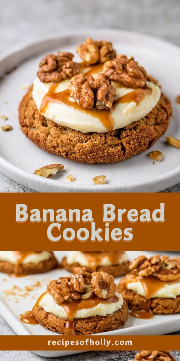 These Banana Bread Cookies capture the flavor of classic banana bread in a soft, cookie form. The cream cheese frosting adds a tangy sweetness, while toasted nuts provide a satisfying crunch. Perfect for a comforting treat!