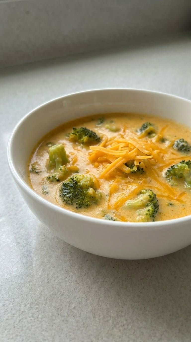 Creamy Broccoli Cheddar Soup Recipe with Simple Ingredients