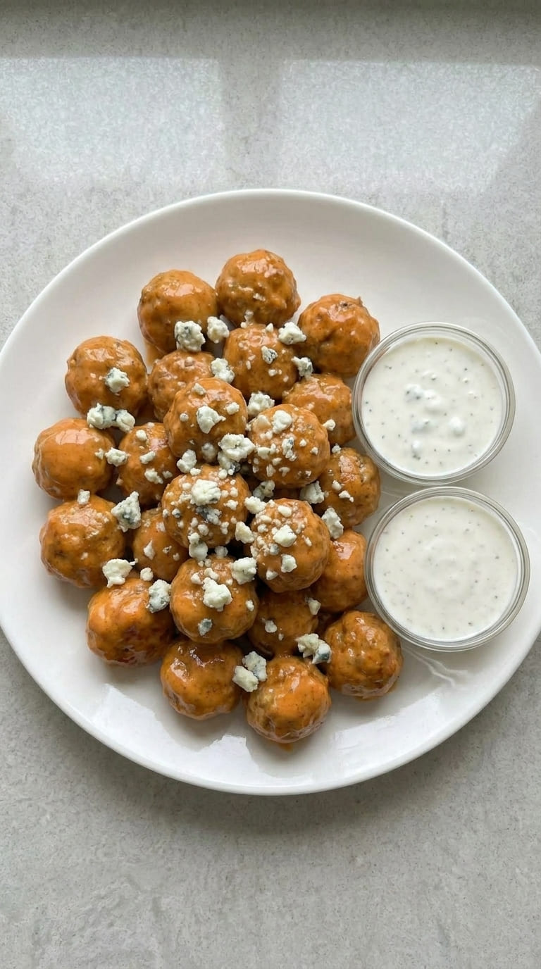 Juicy Buffalo Chicken Meatballs Recipe Perfect for Game Day