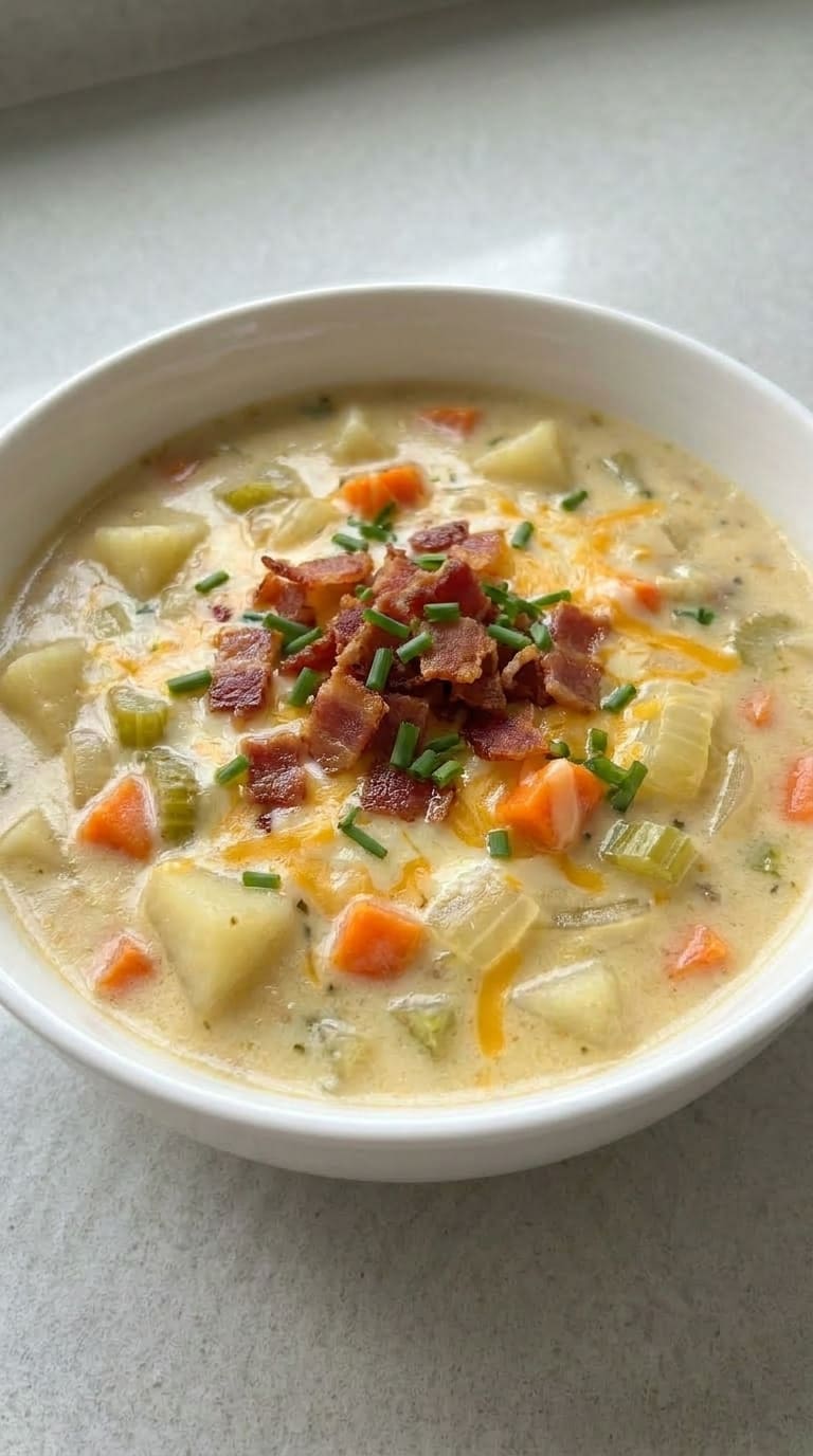 Hearty Creamy Potato Soup Recipe with Simple Ingredients