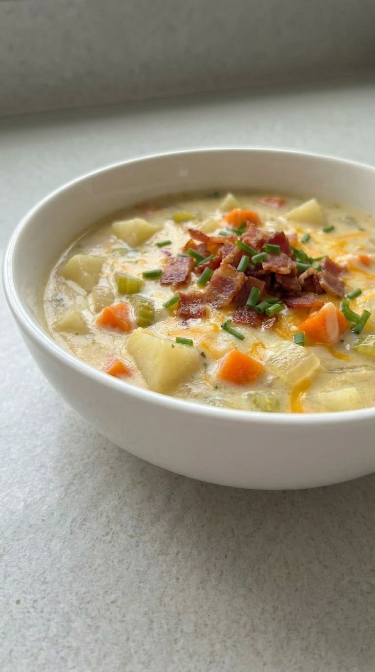 Hearty Creamy Potato Soup Recipe with Simple Ingredients